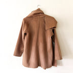 J.Crew Scarf Coat in Dark Camel Drapey Wool Blend | XS
