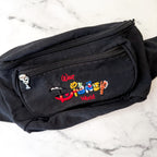 Vintage 90s Walt Disney World Embroidered Fanny Pack | Black Retro Waist Bag