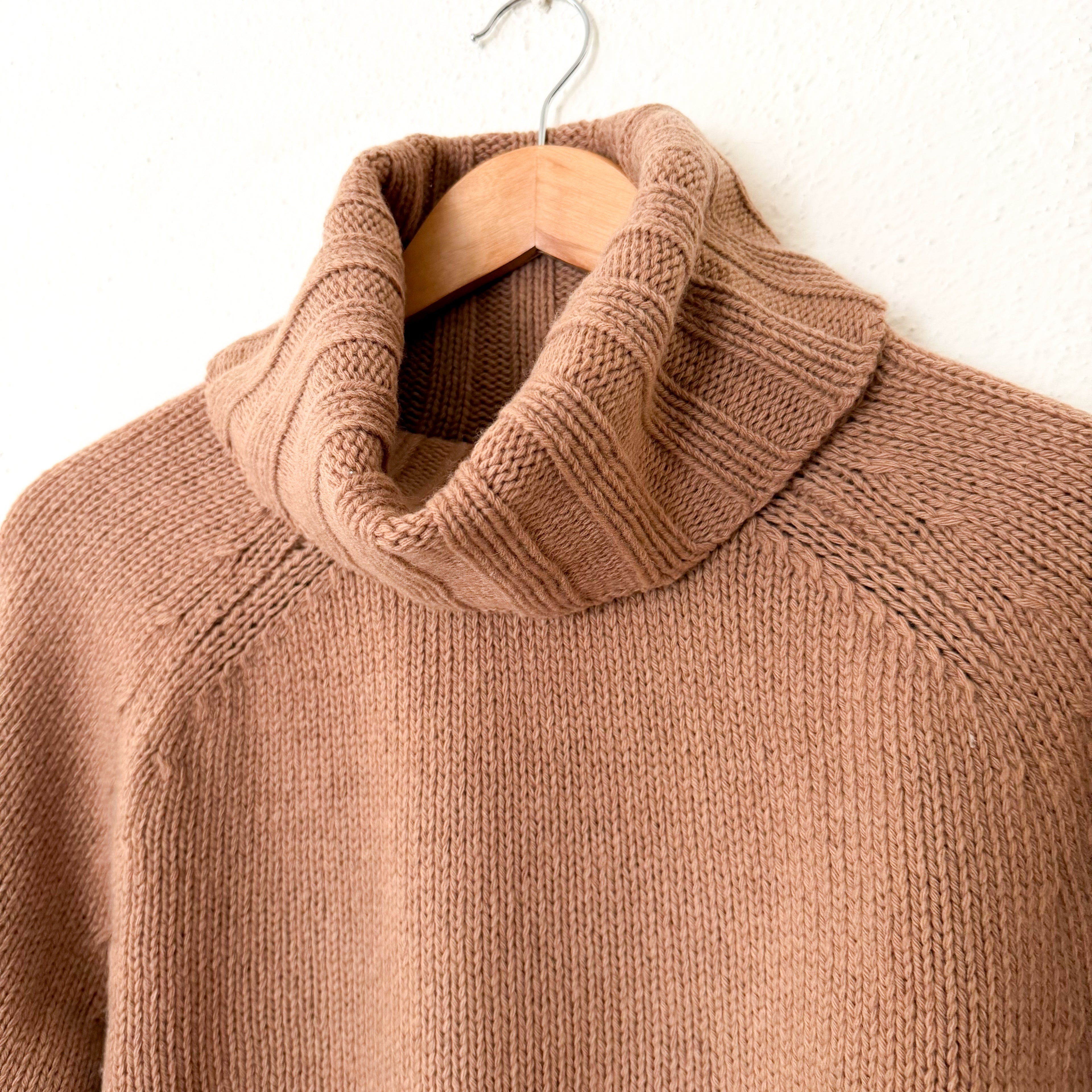 Reiss Eve Wool Cashmere Blend Roll Neck Sweater in Camel | XS
