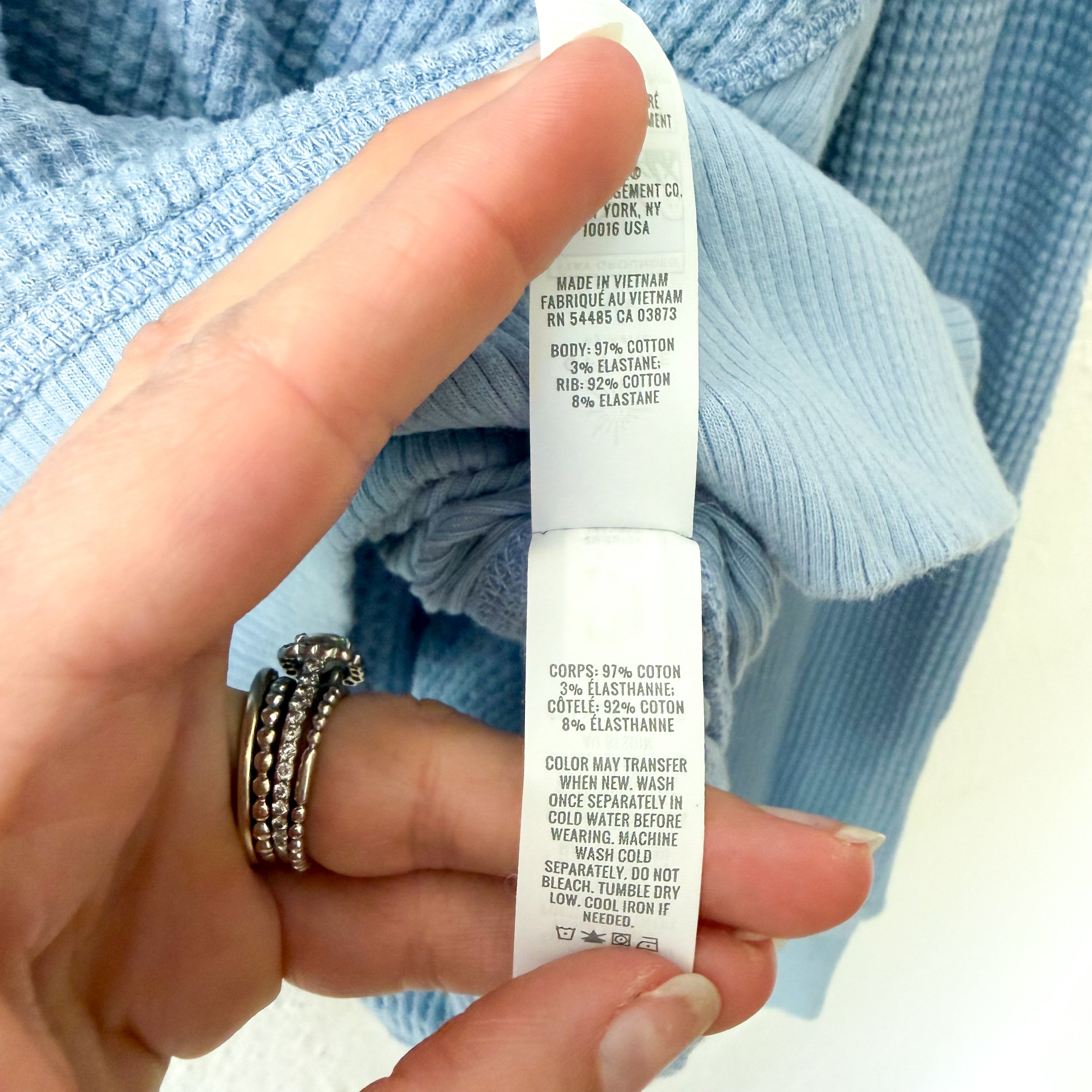 Aerie Offline Oversized Waffle Long Sleeve Shirt with Thumbholes in Cornflower Blue | M