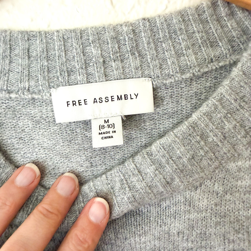 Free Assembly Sweater with Rhinestones in Heather Grey | Medium