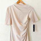 Maggy London Erin Below the Knee Elbow Sleeve Midi Dress in Horn Cream | 0