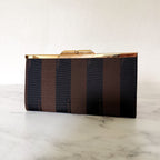 Vintage Small Fendi Pequin Striped Snap Top Coin Wallet