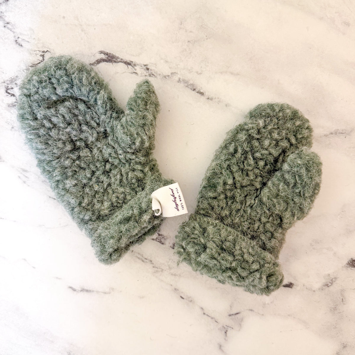 Daylesford Green 100% Irish Wool Pile Toddler Mittens | 3T/4T