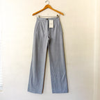 Sézane Martin High Rise Wide-Leg Wool Blend Trousers in Ice Blue | sz 2