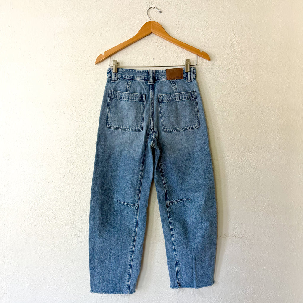 Madewell The Darted Barrel-Leg Utility Jeans in Riverbend Wash | 25