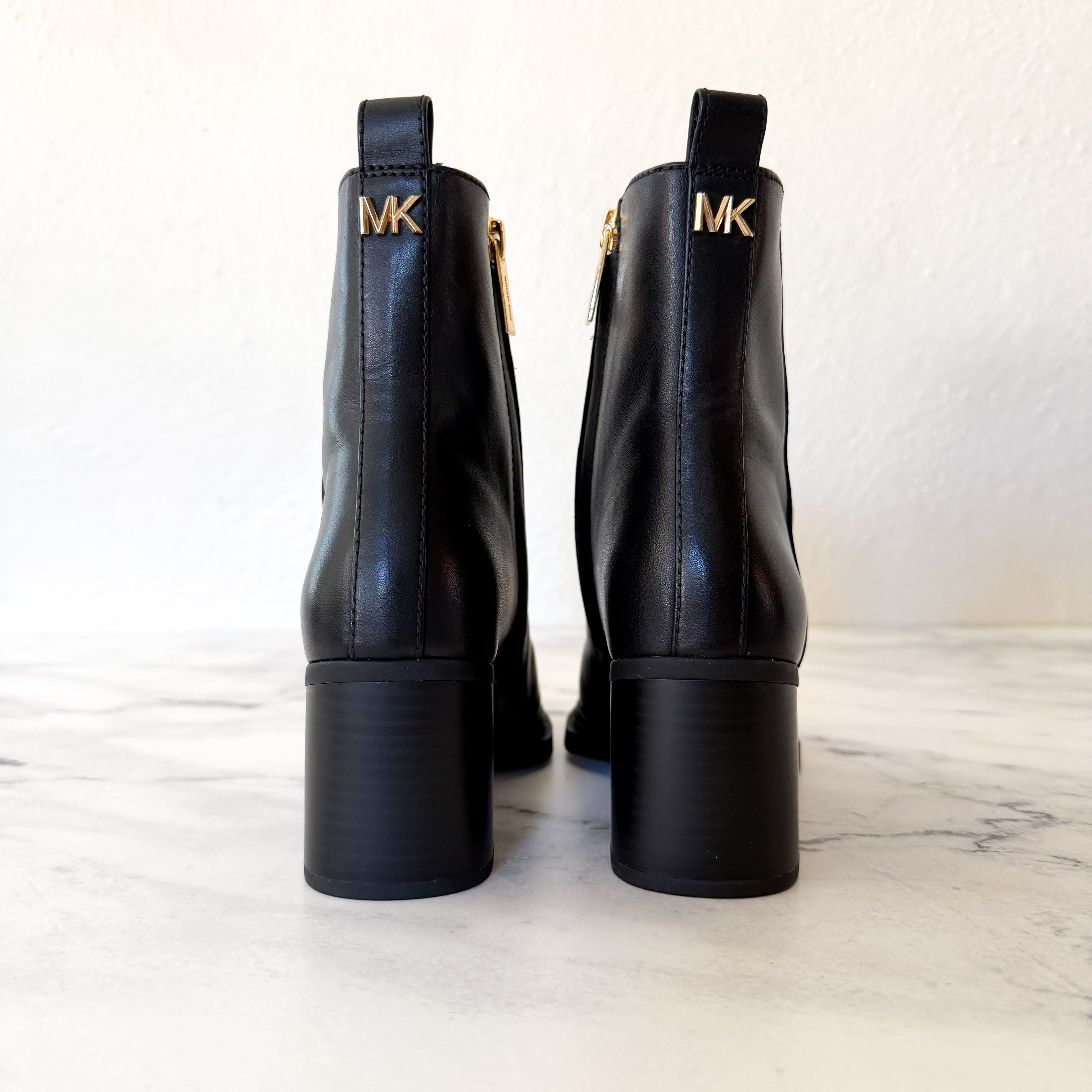 MICHAEL Michael Kors Leather Lex Ankle Bootie in Black | 6.5