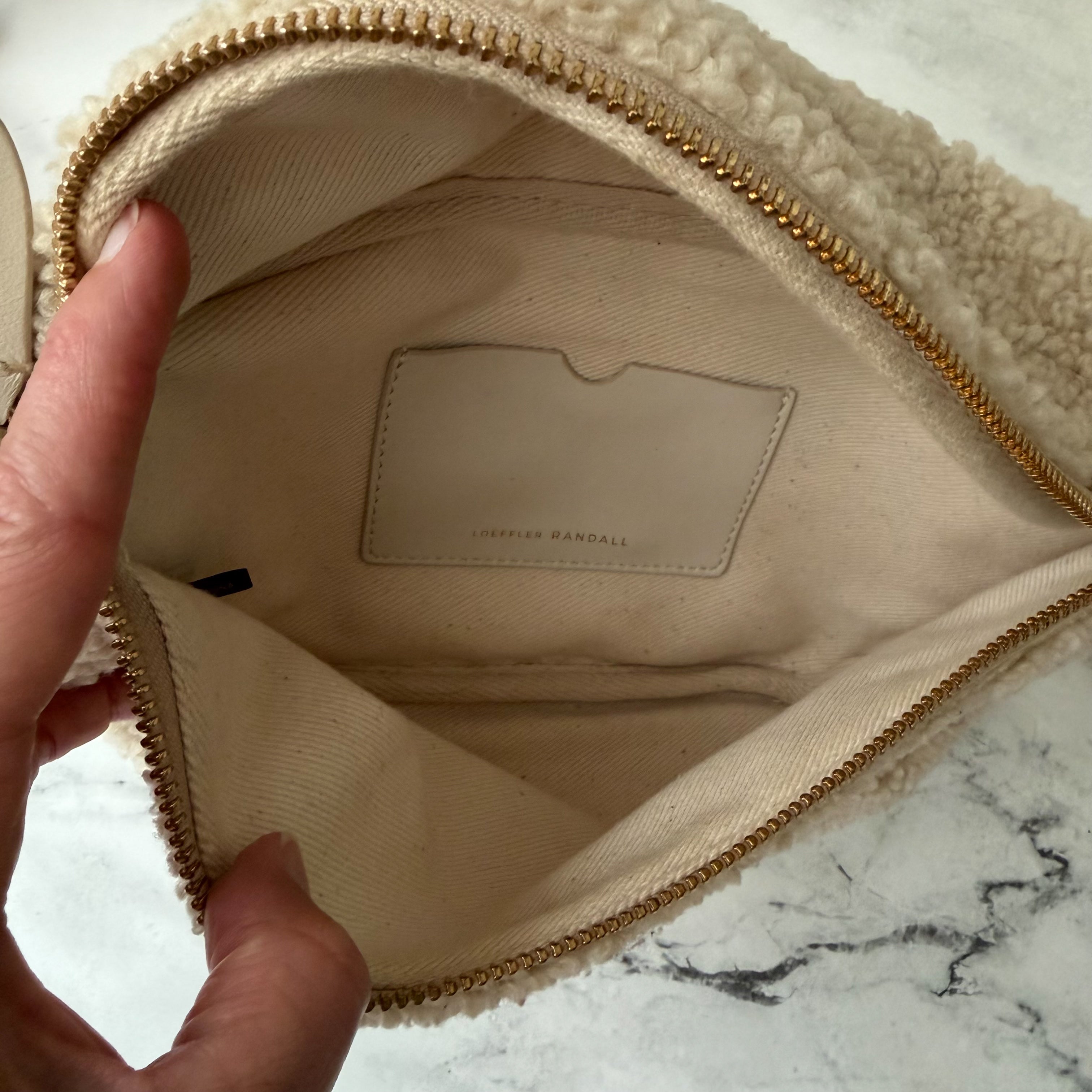 Loeffler Randall Sophie Sherpa Fleece Belt Bag | Cream