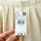Mango MNG Paula Cotton Poplin Pleated Midi Skirt in Light Beige | 0
