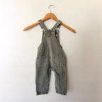 Zara Dusty Sage Green Cotton Overalls | 9-12m