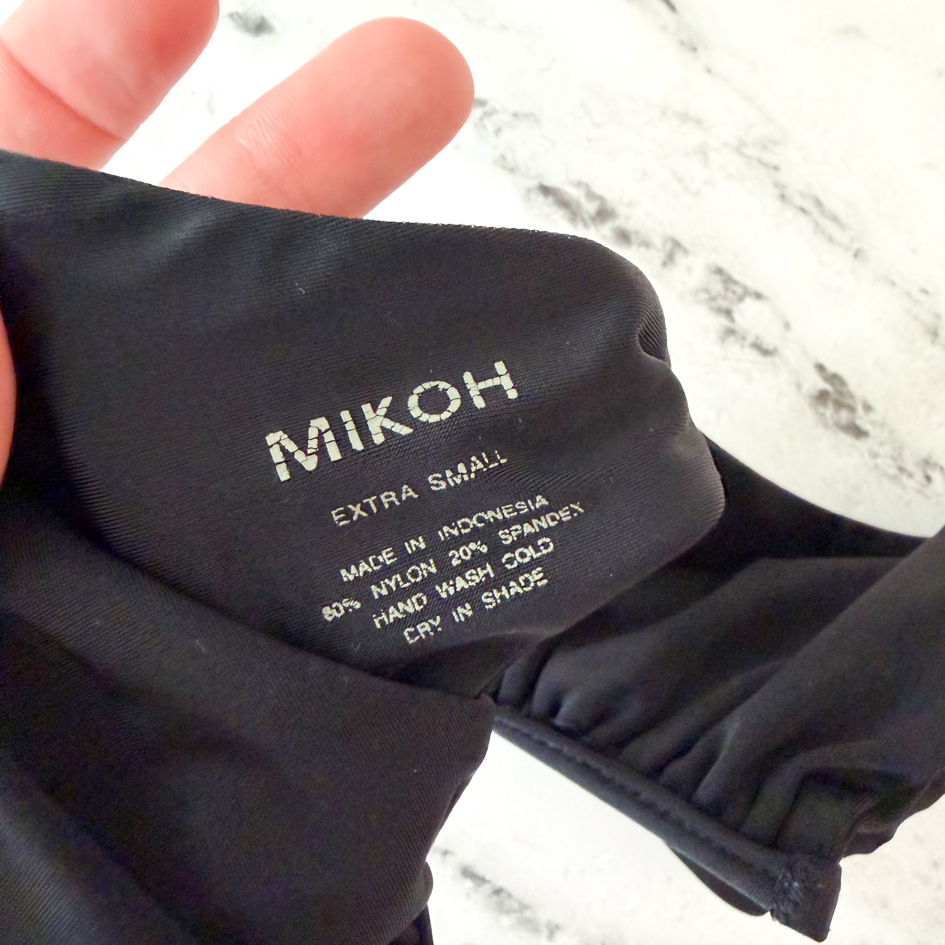 Mikoh Parsa Black Bandeau V-Notch Swimsuit Top | XS