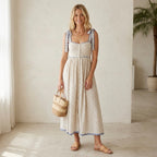 Sofie The Label Blue Bow Ric Rac Midi Maxi Dress | XS