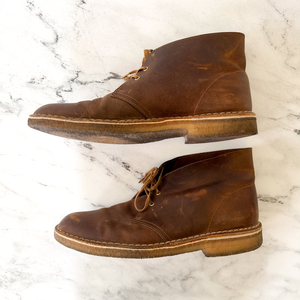 Clarks Originals Brown Oiled Leather Chukka Desert Boots | 11