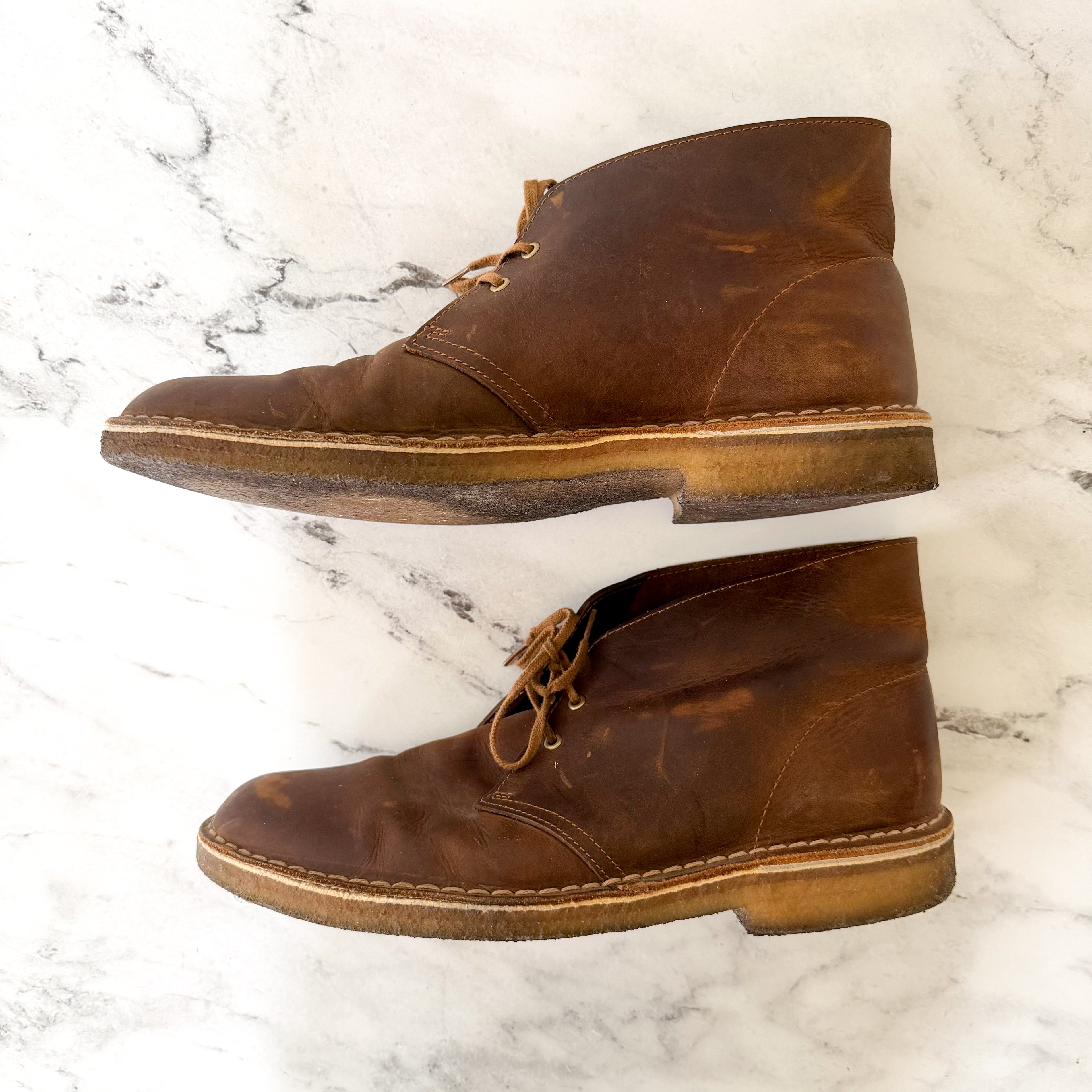 Clarks Originals Brown Oiled Leather Chukka Desert Boots | 11
