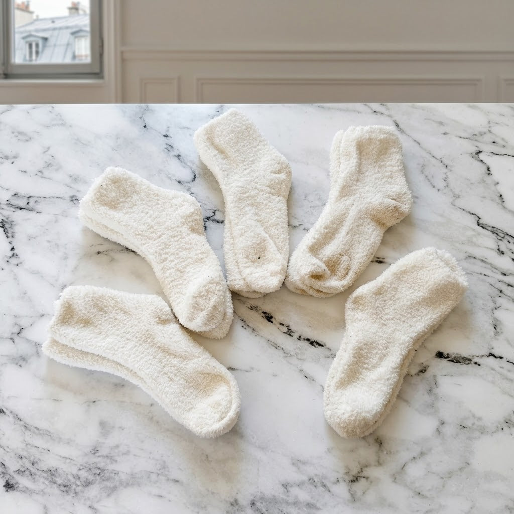 Unbranded White Cozy Winter Sock Bundle (5 Pairs) | S/M