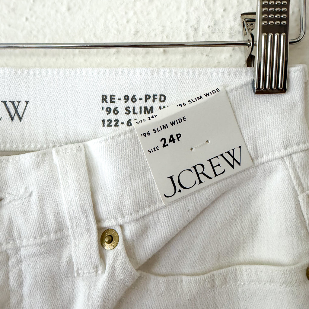 J.Crew '96 Slim Wide-Leg Jean in White Denim | 24P