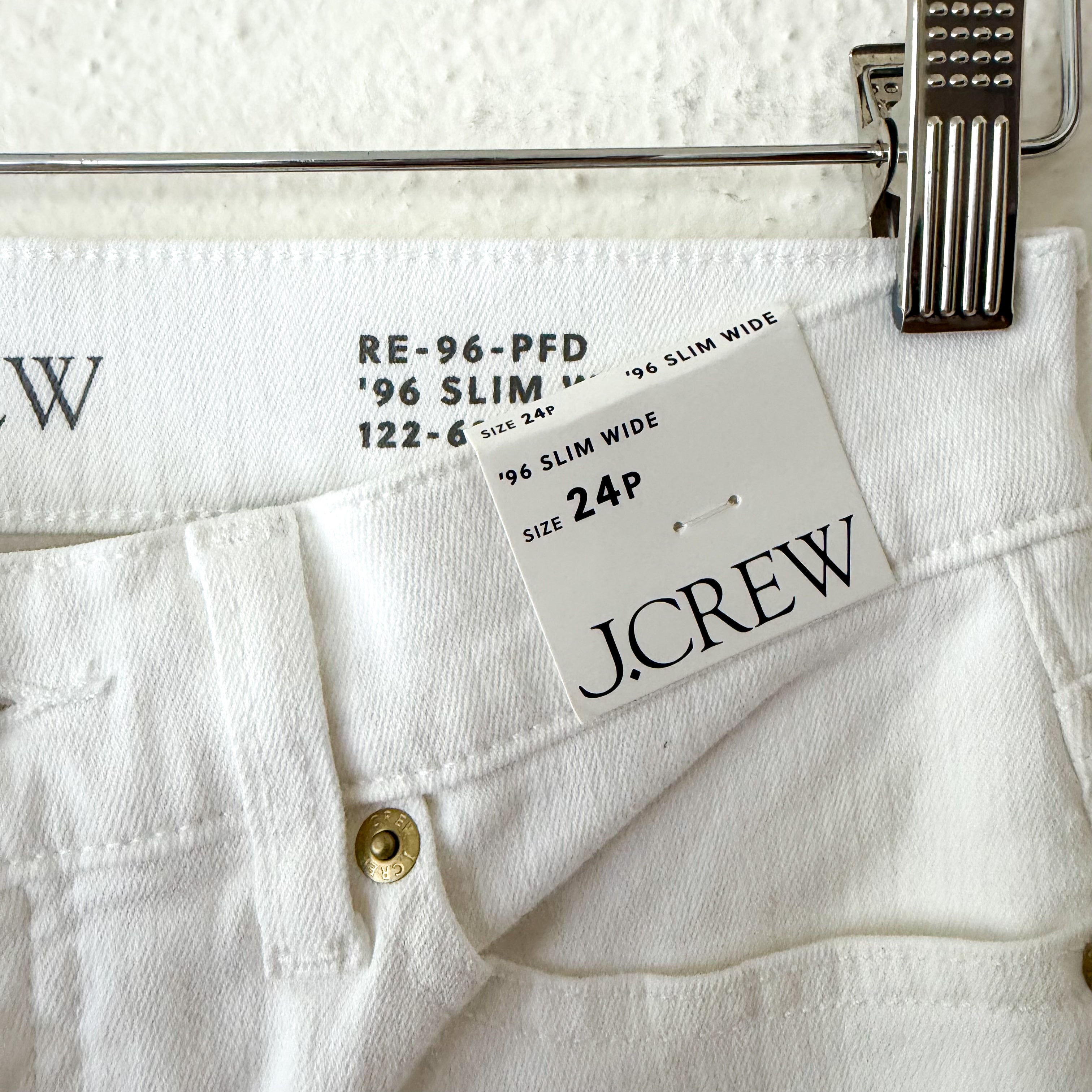 J.Crew '96 Slim Wide-Leg Jean in White Denim | 24P
