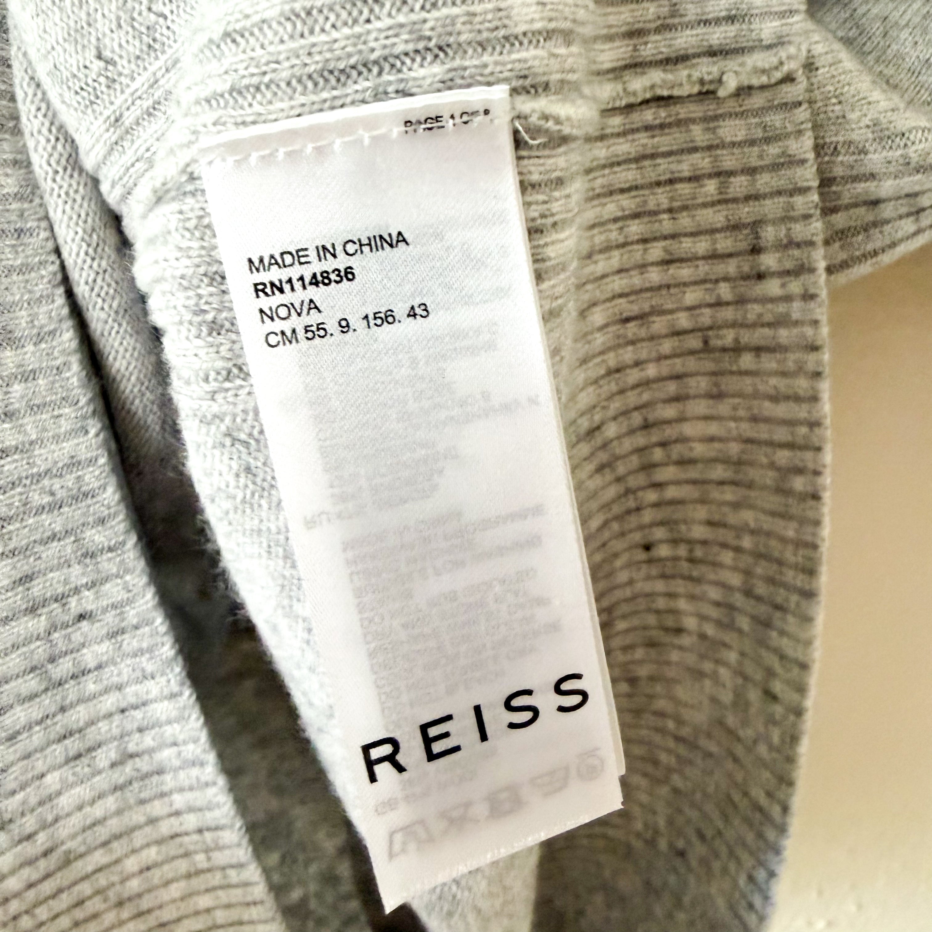 Reiss Nova Cashmere Blend Turtleneck Sweater in Grey | XS