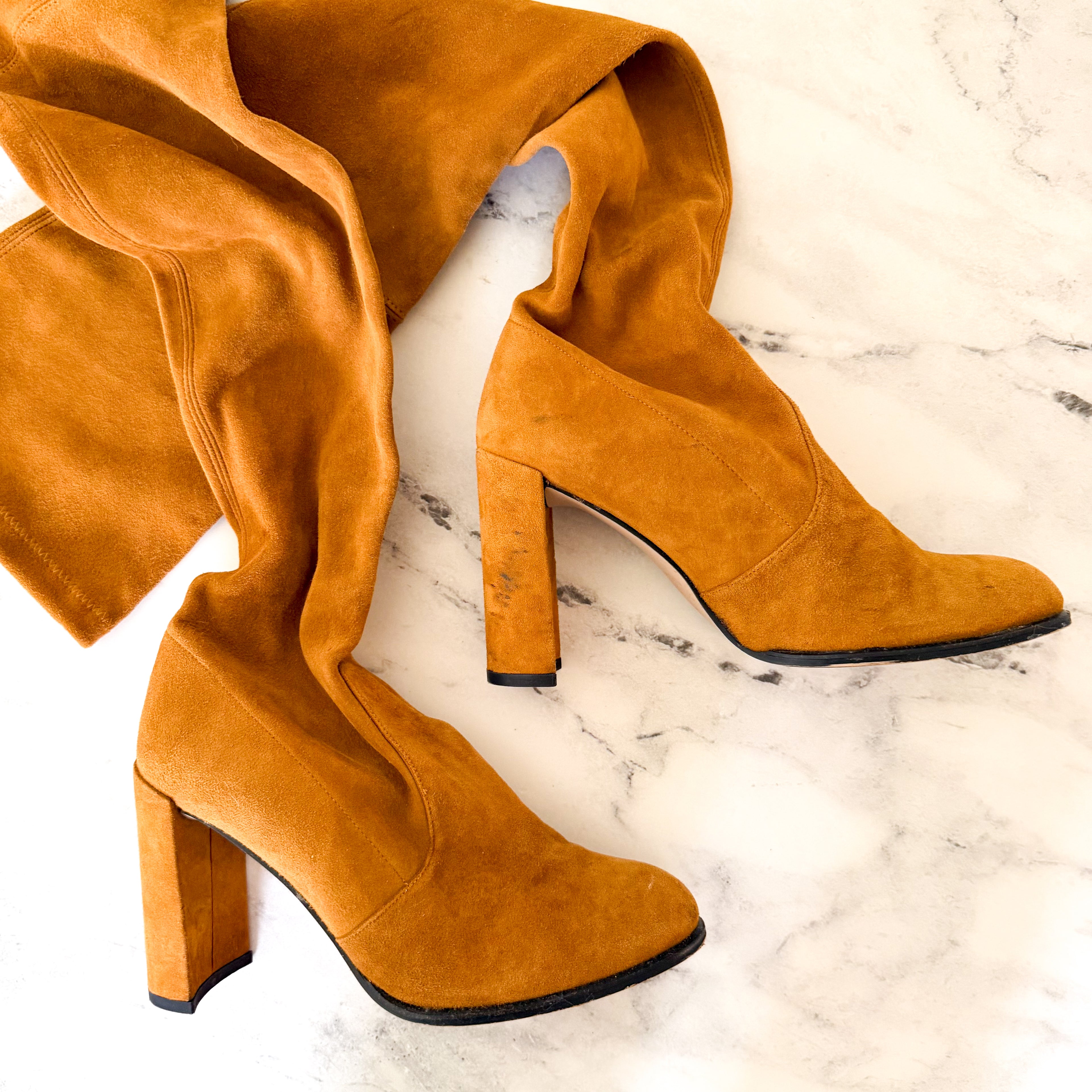 Stuart Weitzman Hiline Over-the-Knee Boots in Nutmeg Suede | 6