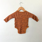 Old Navy Brown Bear Textured Cotton Long Sleeve Bodysuit | 6-12m