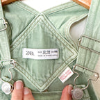 Zara Lightweight Cotton Light Green Shortalls | 12-18m