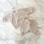 H&M Cream Black Dot Sweatshirt + Sweatshorts Matching Set | Premie