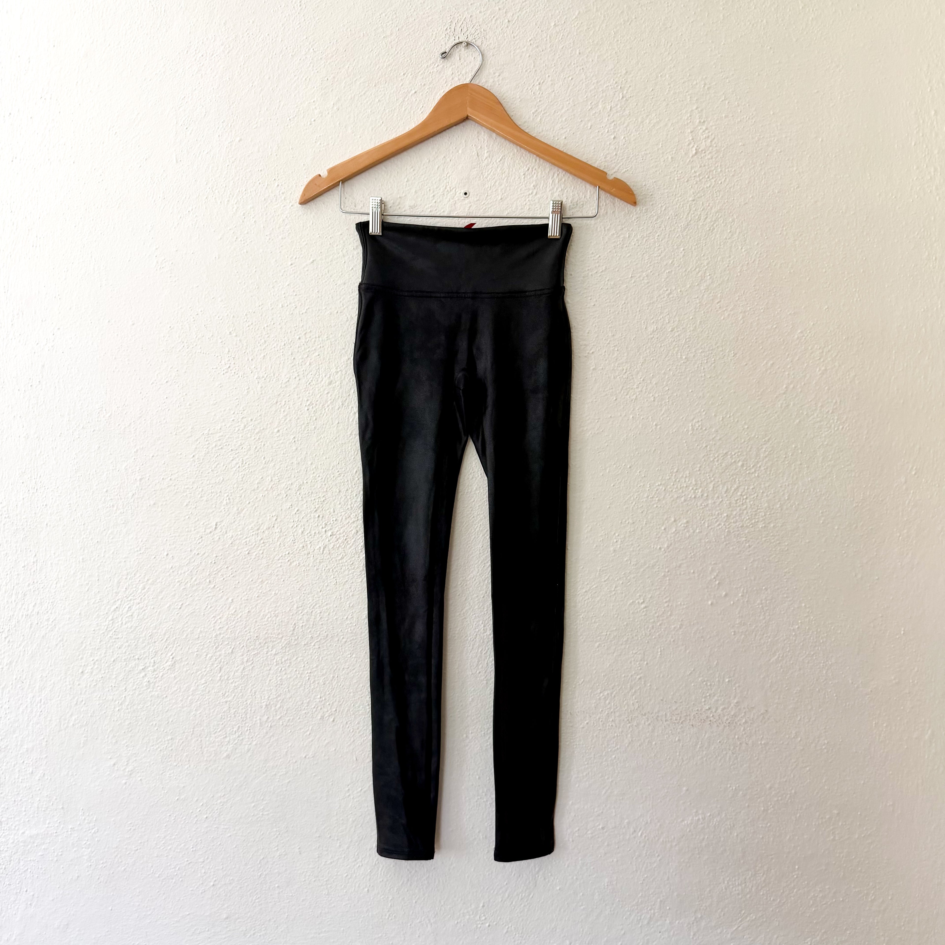 Spanx Black Faux Leather Leggings | XS