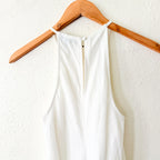 J.Crew High Neck 100% Linen Midi Dress in White | 00