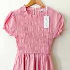 Petal & Pup Darla Puff Sleeve Midi Dress in Pink | XXS
