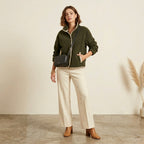 Barbour Violette Fleece Jacket in Olive Green | 8