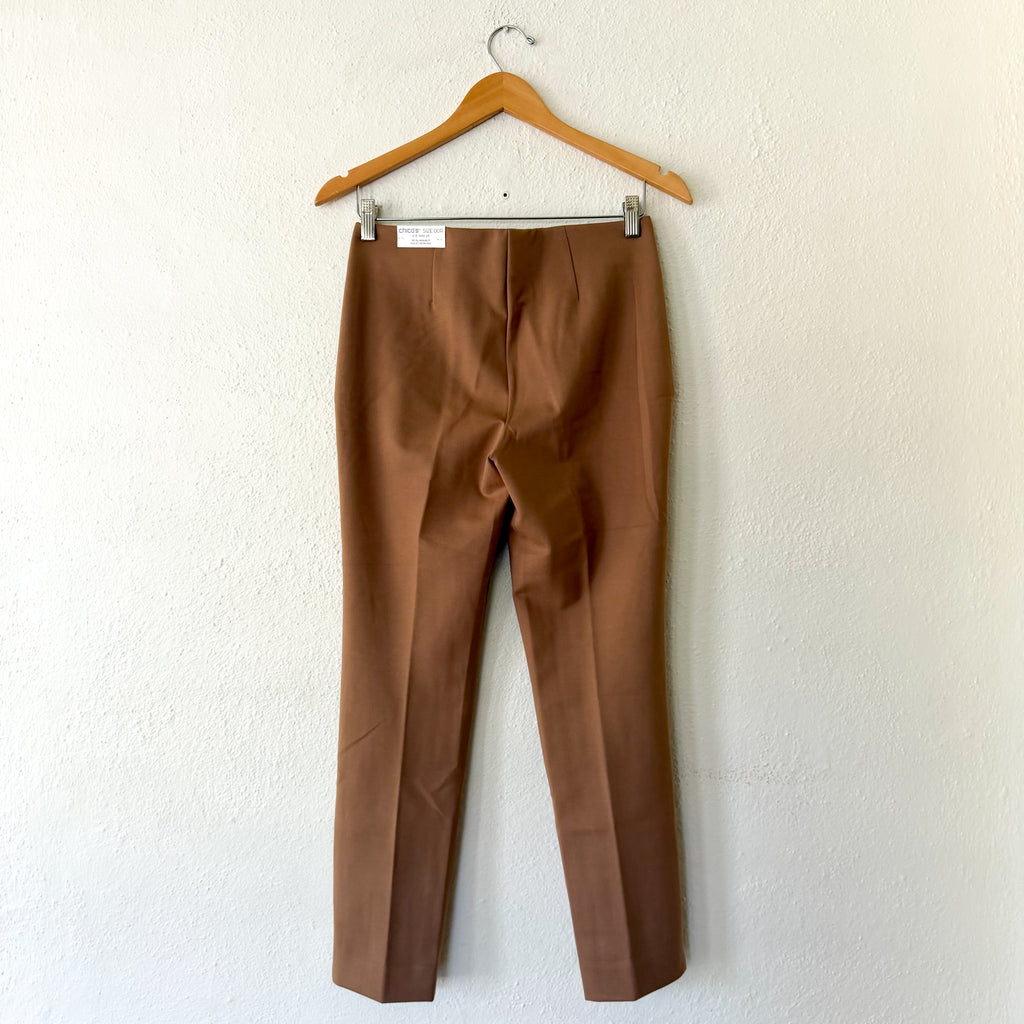 Chico's Caramel So Slimming 360 Juliet Trim Detail Ankle Slim Leg Pant | 00R