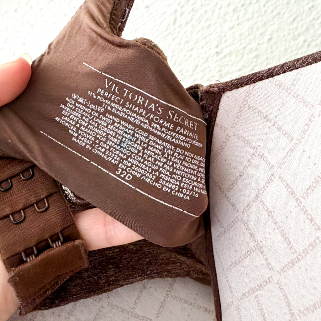 Victoria's Secret Chocolate Brown Perfect Shape Bra | 32D