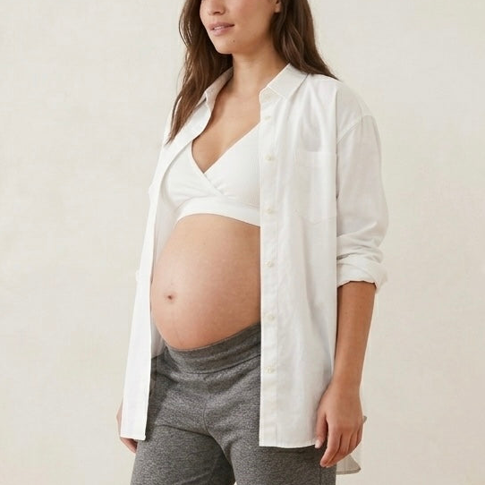 Old Navy White Maternity Cross-Front Cotton Nursing Bralette | S