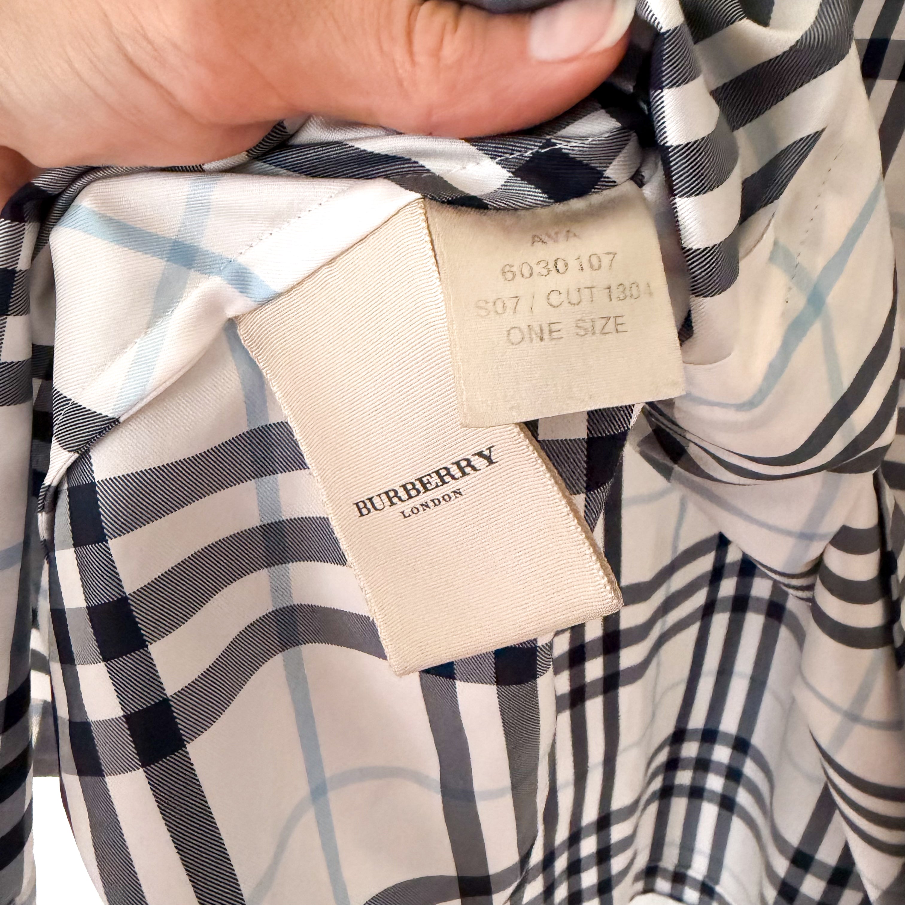 Burberry London Light Blue Plaid Packable Poncho Raincoat | OS