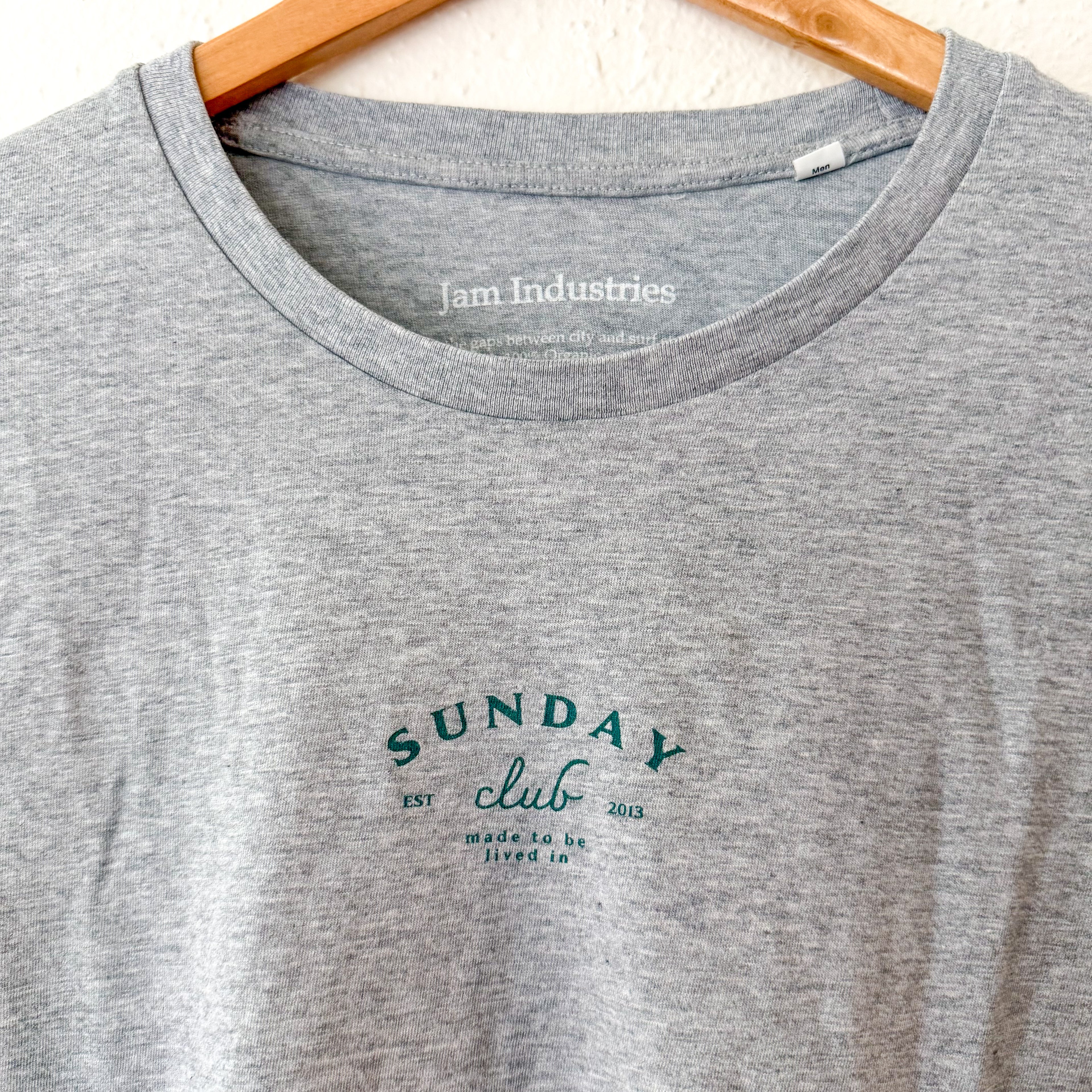 Jam Industries Sunday Club Organic Cotton Heather Grey Long Sleeve T-Shirt | XS