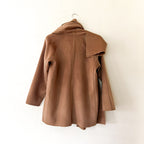J.Crew Scarf Coat in Dark Camel Drapey Wool Blend | XS