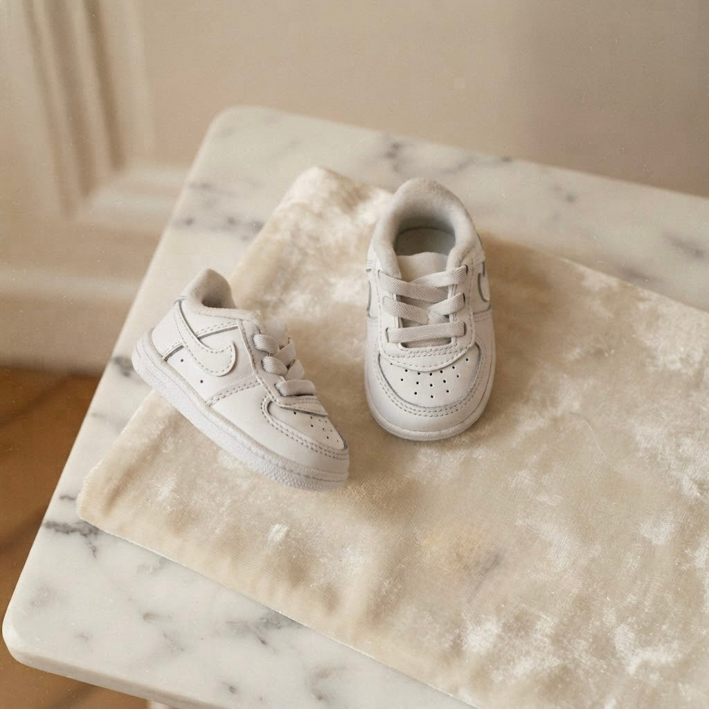 Nike Baby Force 1 Crib Shoe in 'White White' | 2C