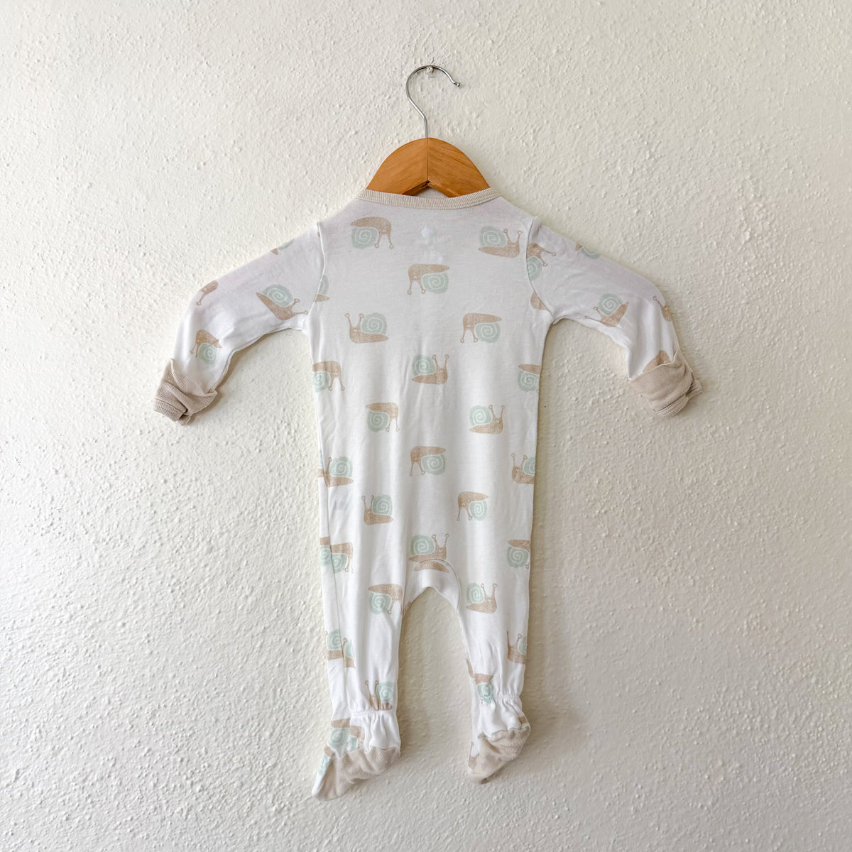 Cloud Island Cream Snails Long Sleeve 2-Way Zipper Footed Sleeper | 0-3m