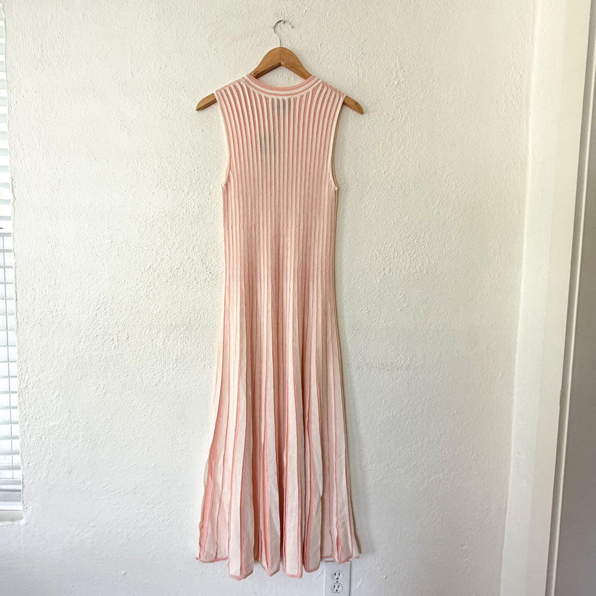 Tuckernuck Aime Stripe Pleated Knit Dress in Light Pink Stripe | XS