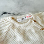Zara Cream Textured Long Sleeve Sweater + Pants Matching Set | 0-3m