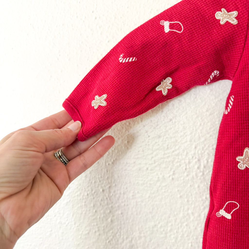 Carter's Red Gingerbread Textured 2-Way Zip Footed Sleeper | 3-6m