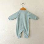 H&M Ocean Blue Fleece Zip-Front Sleeper Jumpsuit | PM (Premie)