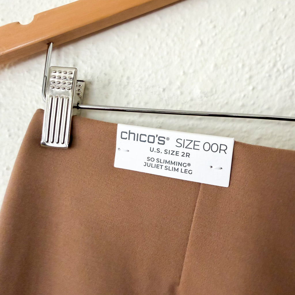 Chico's Caramel So Slimming 360 Juliet Trim Detail Ankle Slim Leg Pant | 00R