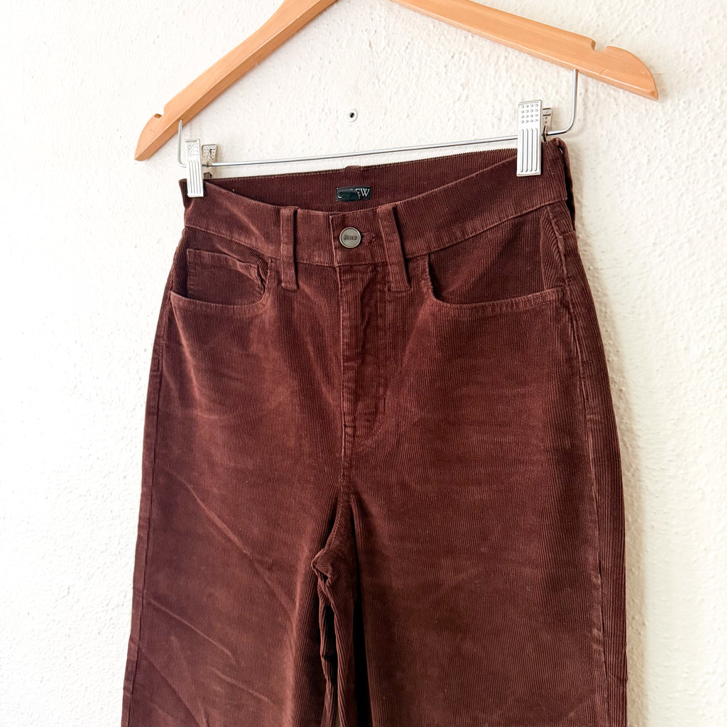 J.Crew Slim-Wide Leg Stretch Corduroy Pants in Dark Brown French Press | 24