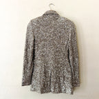 Express Silver Sequin One Button Boyfriend Blazer |  XS