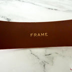 Frame Denim Grand Oval Wide Leather Belt in Natural | S