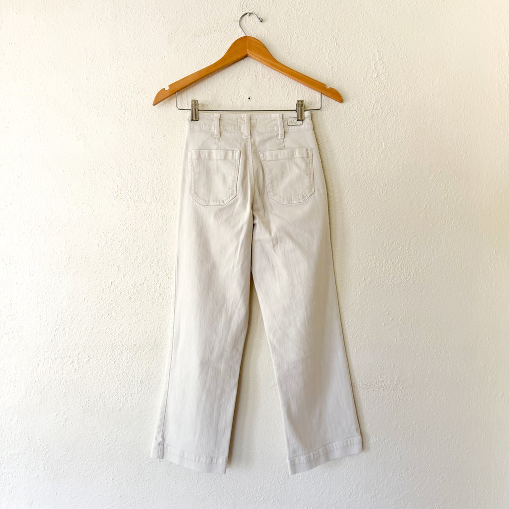 PAIGE Nellie High Rise Cropped Wide Leg Jeans in Crisp White | 23/00