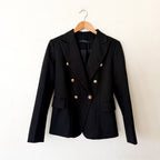 Lioness Black Double Breasted Blazer Jacket | XS