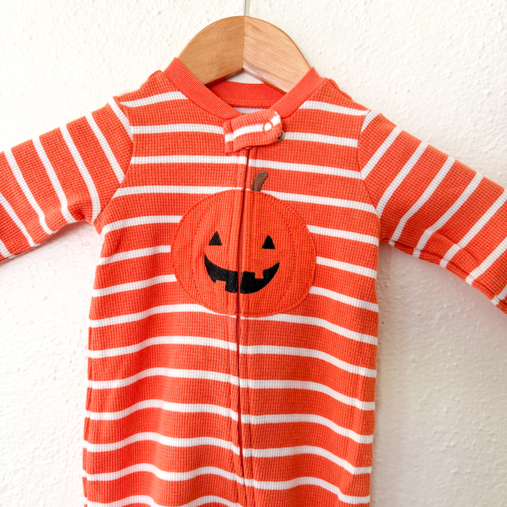 Carter's Halloween Jack-O-Lantern 2-Way Zipper Footed Sleeper | 3-6m