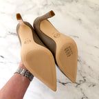 MICHAEL Michel Kors Womens Birch Amara Taupe Leather Pointed Toe Pump | 6.5